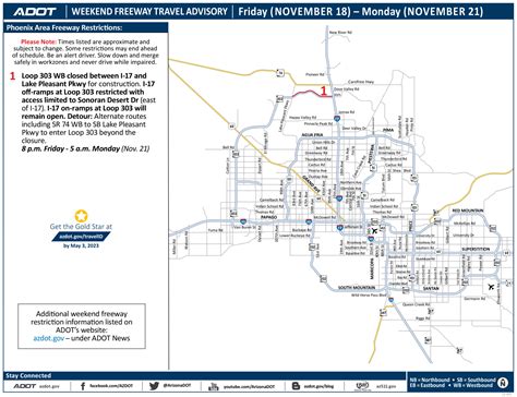 Planned Phoenix-area freeway closures this weekend, Nov 18–21 | North ...
