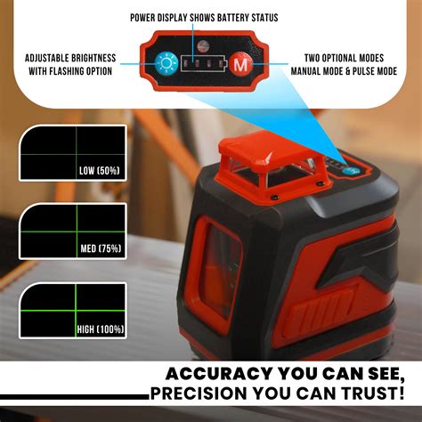 iBELL IBL LL5-45 Professional Green Beam Self-Leveling 45m/131ft 5-Lin ...
