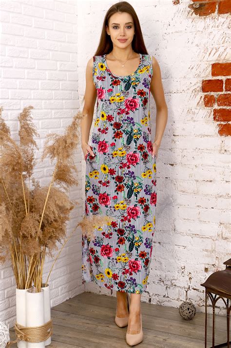 Женский летний сарафан Натали 6643991 серый купить оптом в HappyWear.ru