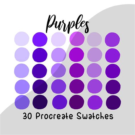 Buy Procreate Palette Swatches Procreate Color Palette Purple Online in ...