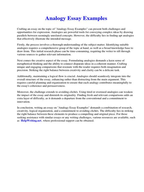 Image result for Example of Analogy Paragraph