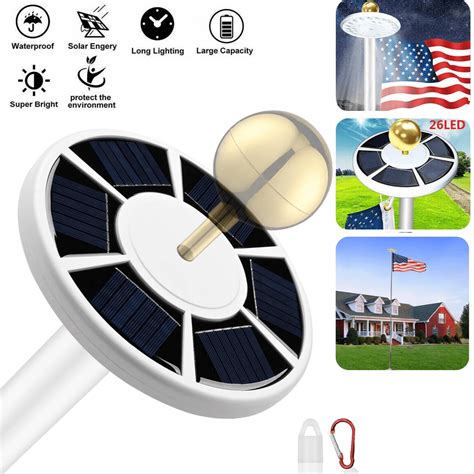 Solar Flag Pole Light Powered 26 LED,Waterproof Flag Pole Solar Light ...