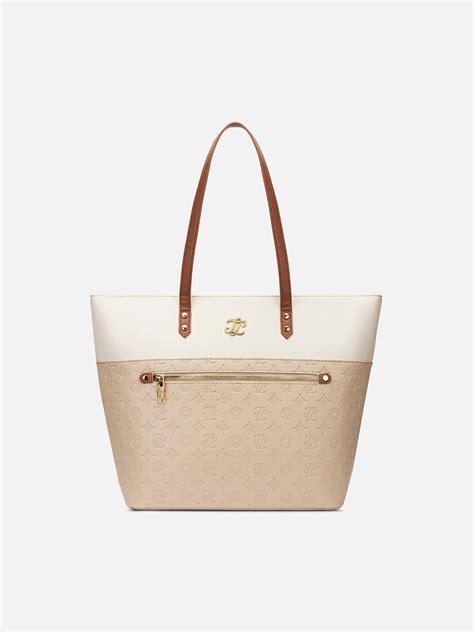 Buy Colourblock Newyork Large Tote Bag Beige Online – Lavie World