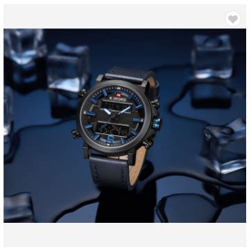 NAVIFORCE 9135 BBEBE Men's Sports Watches Luxury Brand Leather Band ...