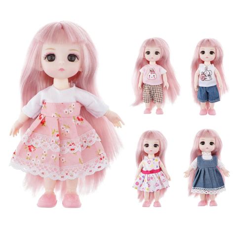 Meadawgs® 5 Set 16cm/6inch Mini Girl Doll Clothes Suit DIY Dress up ...