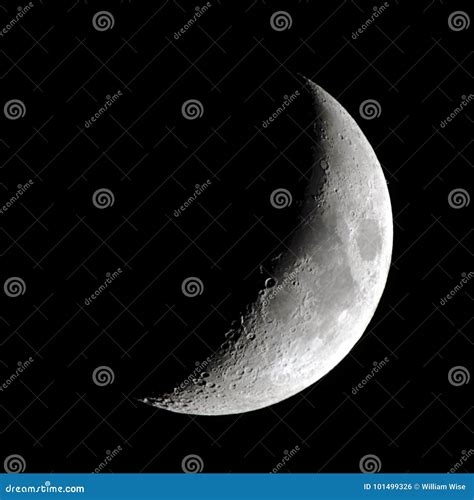 Waxing Crescent Moon Phase stock photo. Image of waxing - 101499326
