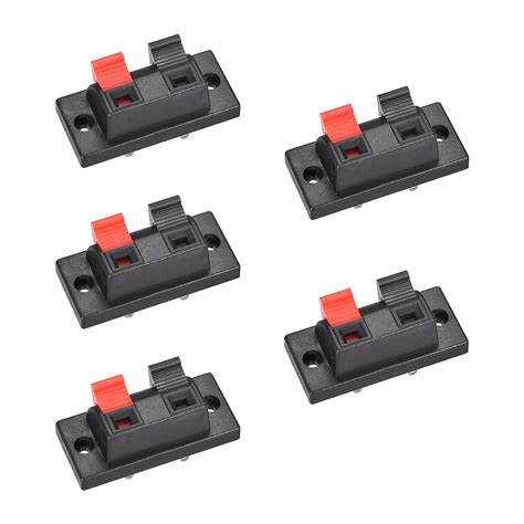 uxcell 2 Way Spring Speaker Terminal Clip Push Release Connector Audio ...