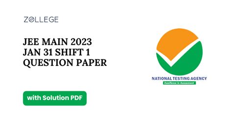 JEE Main 2023 Question Paper with Solution PDF for Physics (January 31 ...