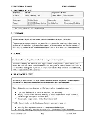 Fillable Online Data Entry Clerk job description template - Workable ...