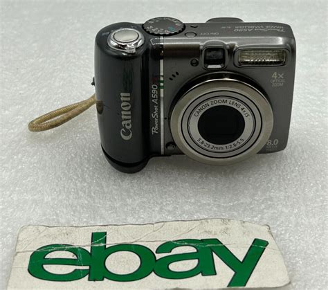 CANON POWERSHOT A590 IS 8.0MP 4X COMPACT DIGITAL CAMERA SILVER TESTED ...