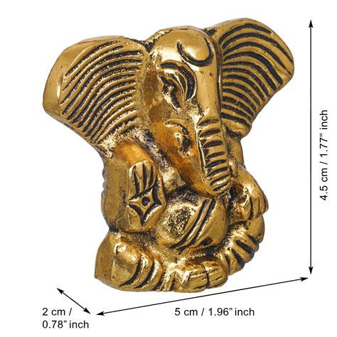 eCraftIndia Golden Metal Handcrafted Blessing Lord Ganesha Idol
