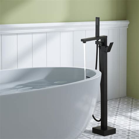Boyel Living Freestanding Bathtub Faucet Black Floor Mount Bathtub ...