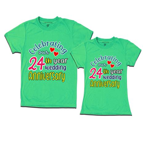 buy celebrating our 24th year wedding anniversary couple t-shirts ...