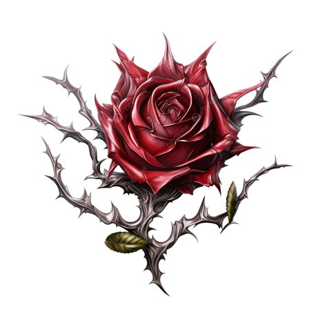 Rose With Thorns Drawing