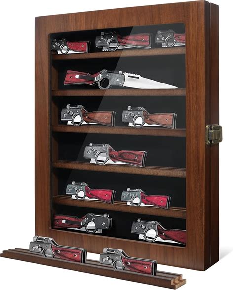 FDTBYHVYT Knife Display Case Lockable Pocket Knives Display Cabinet ...