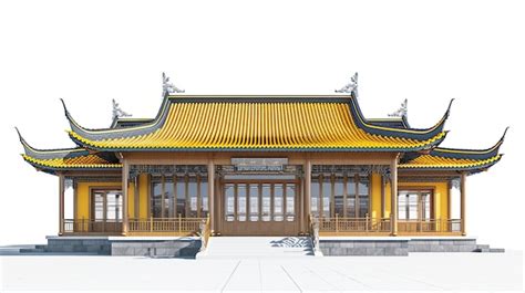 Traditional chinese architecture white background | Premium AI ...