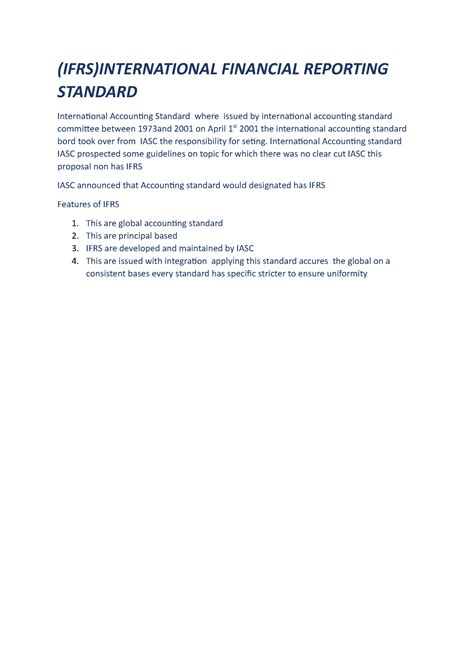 IFRS SELL - exam related - Bachelor of commerce (bcom) - Studocu