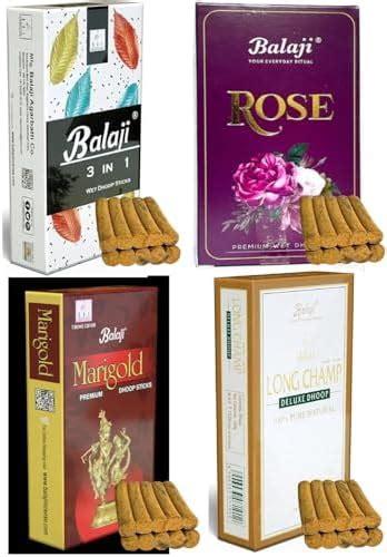 Balaji Premium Wet Dhoop Batti (Geeli) with Balaji 3 in 1, Rose, Long ...