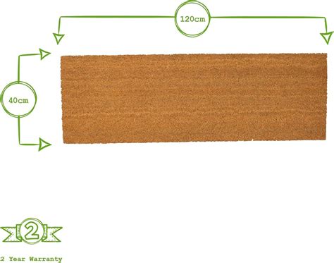 Buy Nicola Spring Coir Double Door Mats - 120 x 40cm - Plain - Pack of ...