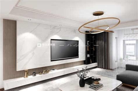 148平方米现代客厅电视墙装修效果图_太平洋家居网图库