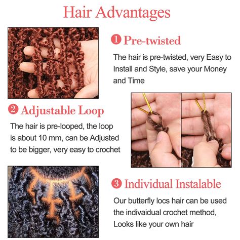 Leeven 6 Packs Copper Red Bob Distressed Butterfly Locs Crochet Hair ...