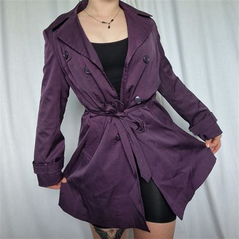 Purple trench coat from Marks and Spencer... - Depop