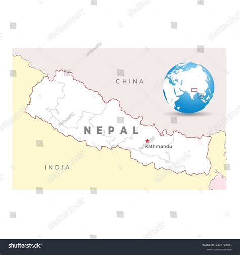 Nepal Map Capital Kathmandu National Borders Stock Vector (Royalty Free) 2428720011 | Shutterstock