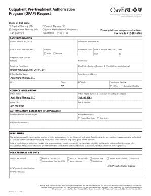 Outpatient Pre-Treatment Authorization Program (OPAP) Request ...