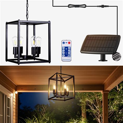 ALL FORTUNE Solar Chandelier Outdoor, Gazebo Lights Outdoor Waterproof ...