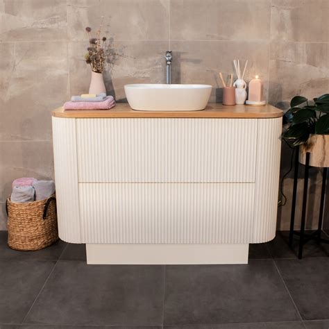 WAVE Curved Floor Mount Vanity 1500mm Matte White - Casa Lusso