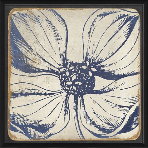 Buy The Artwork Factory Vintage Flower Blue II Ready to Hang Artwork ...