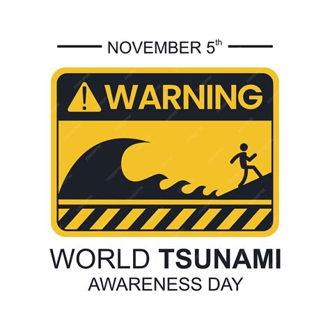 Vector graphic of tsunami warning sign suitable for world tsunami ...
