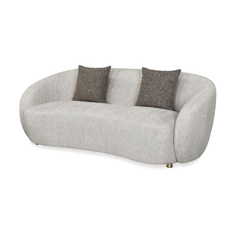 Buy Giorgio 3 Seater Textured Fabric Sofa (Ivory) Online in India ...