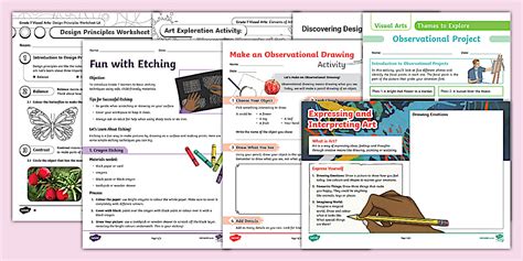 Grade 7 - Visual Arts - Art Theory worksheets and Questions - Lesson Pack