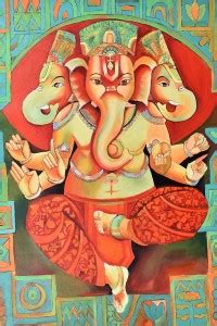Lord Ganesha vighnaharta Religious Painting Poster Waterproof Canvas ...