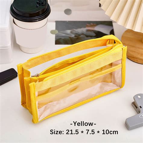 Holloyiver Clear Pencil Pouch,Super Capacity Pencil Case Pencil Pouch ...