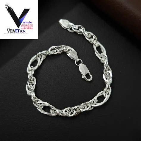 925 Silver Chain Bracelet for Men | Designer Oval Links | Premium ...