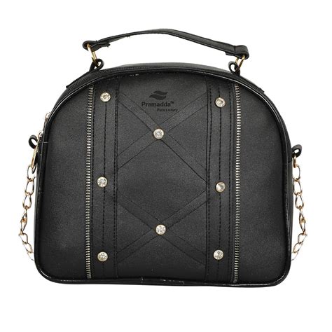 Pramadda Pure Luxury Faux Leather Studded Sling Bag For Women Girls ...