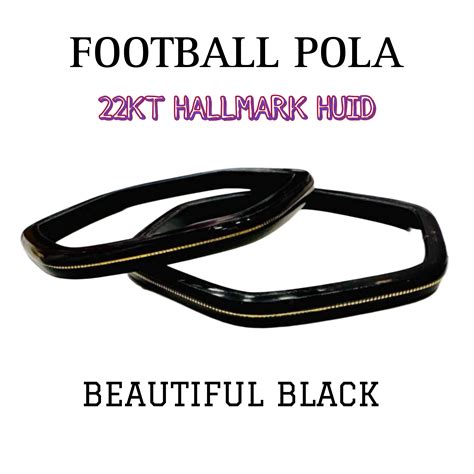 (FVP) TRJ FOOTBALL BLACK HALLMARK 22KT GOLD LAMINATION POLA BANGLES VI ...