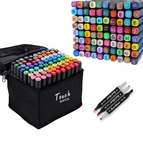 Buy Alcohol Markers Set 80 Colors Paint Marker Pens, Dual Tip which ...
