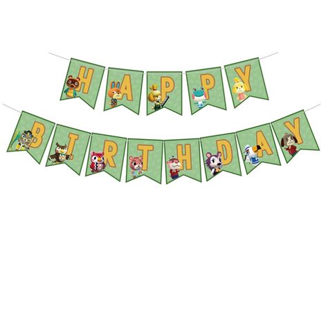 Buy Animal Party Supplies Animal Theme Crossing Happy Birthday Banner ...