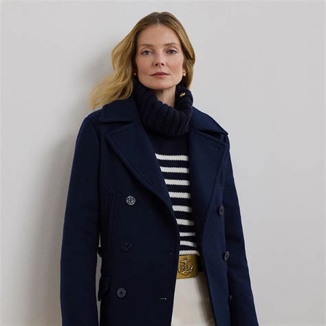 Ralph Lauren Wool-blend Twill Peacoat In Lauren Navy | ModeSens