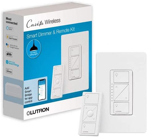LUTRON, Smart Dimmer Expansion Kit, White, In-Wall Smart Dimmer Switch Kit - 784K21|P-PKG1W-WH ...