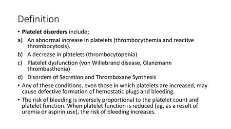 Platelet disorders summarized. ppt | PPTX