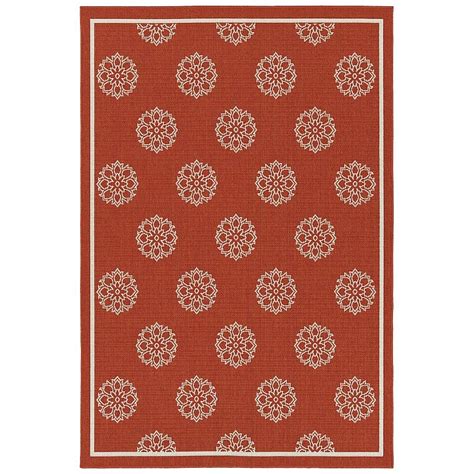 Kaleen Amalie 2 X 3 (ft) Tangerine Indoor/Outdoor Geometric Coastal ...