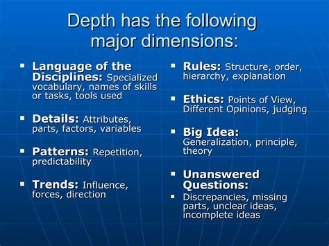 What is Depth and Complexity? | PPT