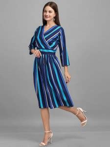 V R Clothing Women Fit and Flare Multicolor Dress - Buy V R Clothing ...