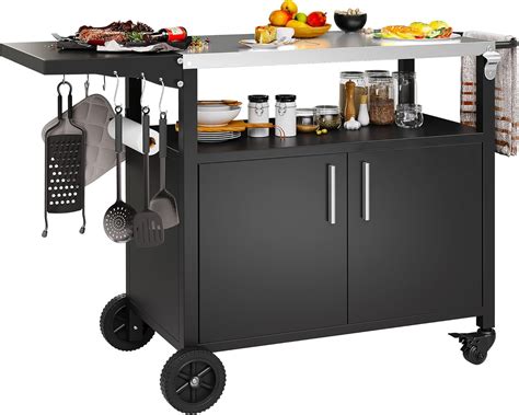 Amazon.com: Shintenchi Outdoor Grill Cart Table with Stainless Steel ...
