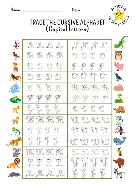 Uppercase Cursive Worksheets