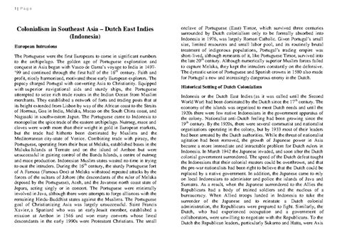 Ho SEA-2. Colonialism in Southeast Asia – Dutch East Indies ...